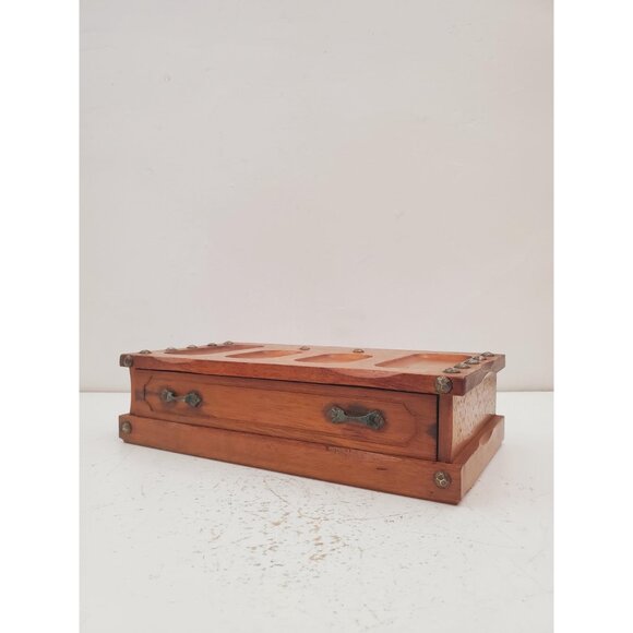 Vintage Gunther Mele 1970's wooden jewelry box. Jewellery with drawer . Vintage - Picture 3 of 10